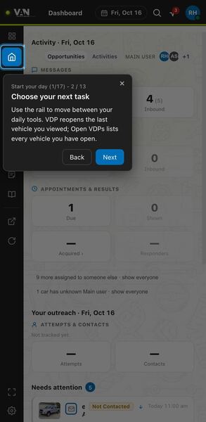 Screenshot: Choose your next task