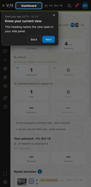 Screenshot: Know your current view