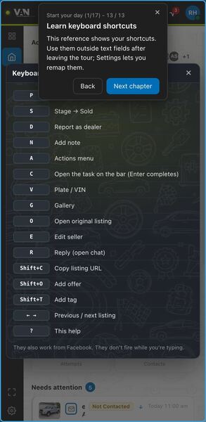 Screenshot: Learn keyboard shortcuts