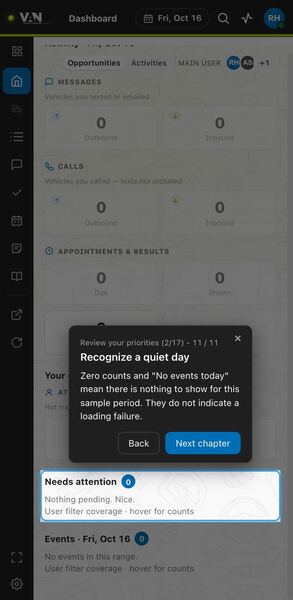 Screenshot: Recognize a quiet day