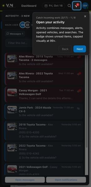 Screenshot: Open your activity