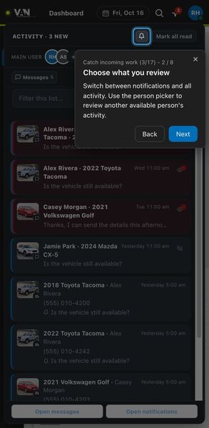 Screenshot: Choose what you review