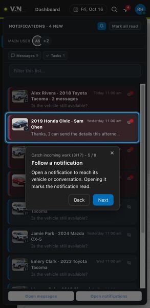 Screenshot: Follow a notification
