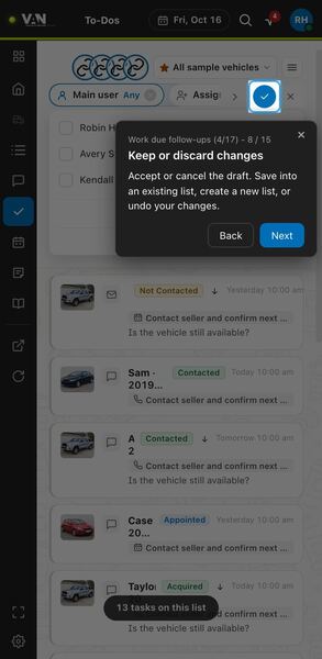 Screenshot: Keep or discard changes