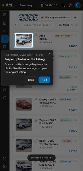 Screenshot: Inspect photos or the listing