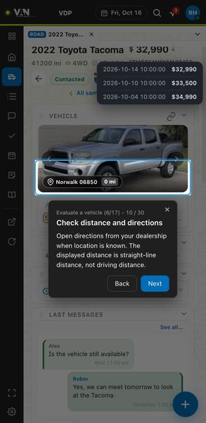Screenshot: Check distance and directions