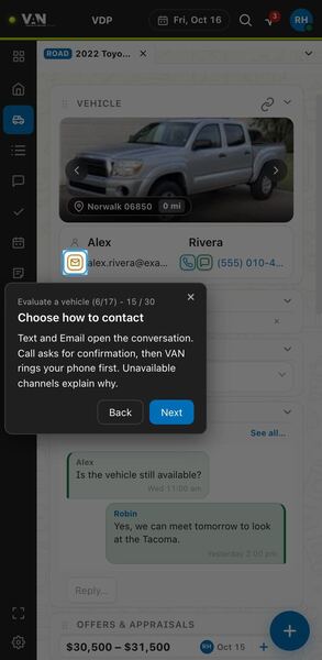 Screenshot: Choose how to contact