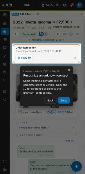 Screenshot: Recognize an unknown contact