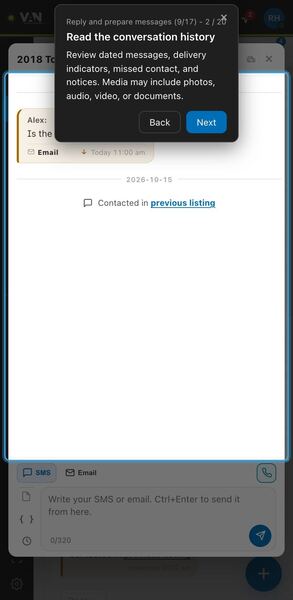 Screenshot: Read the conversation history