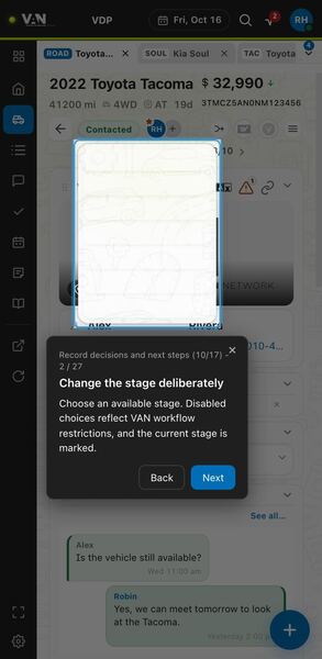 Screenshot: Change the stage deliberately