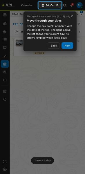 Screenshot: Move through your days