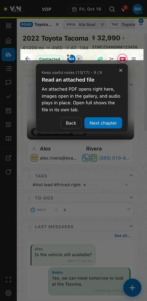 Screenshot: Read an attached file