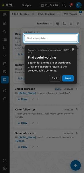 Screenshot: Find useful wording