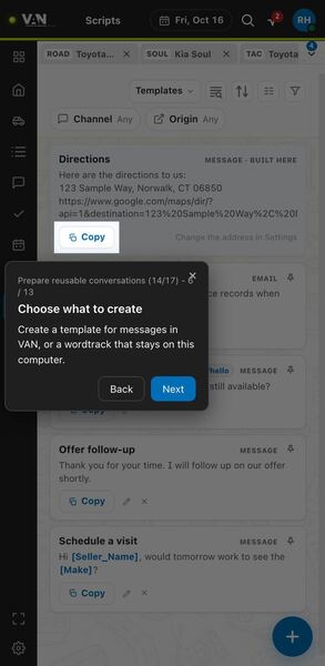 Screenshot: Choose what to create